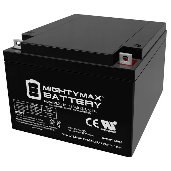 Mighty Max Battery ML26-12 12V 26AH Replacement Battery for DataShield AT500 MAX3971042 - main